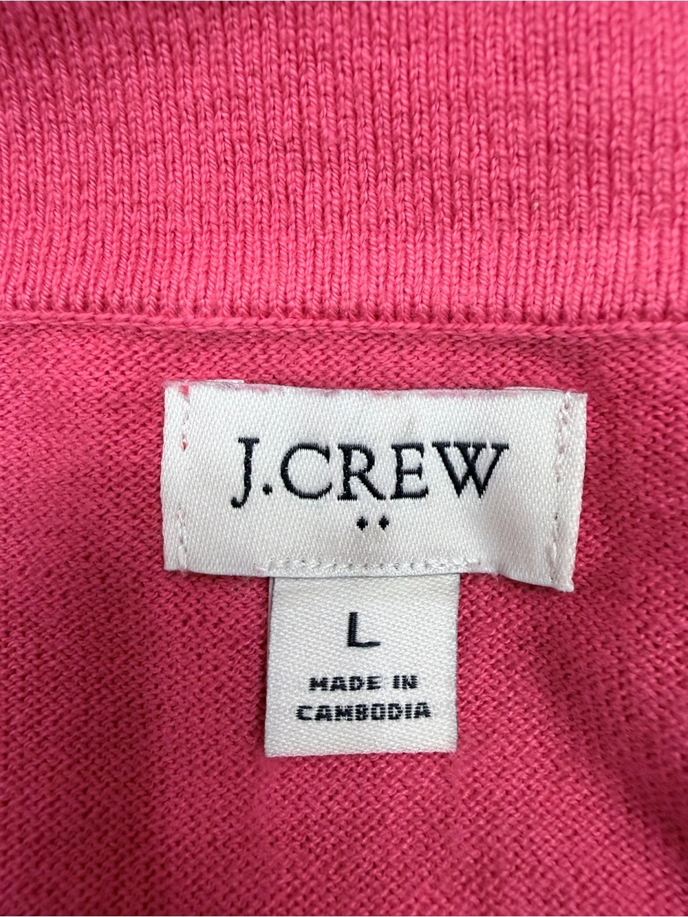 J.Crew Pink Johnny Collar Sweater Polo Large #jcrew #sweaterpolo #pink #preppy - Picture 4 of 7